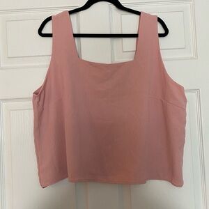 Ekouaer Pink Sleeveless Crop Top 2XL
